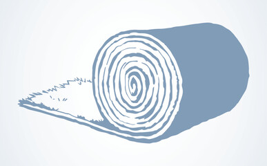 Carpet roll. Vector drawing icon