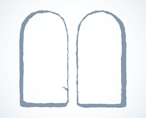 Tablets with 10 commandments. Vector drawing