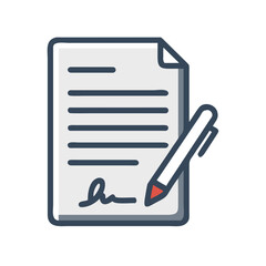 signed document icon for web and graphic design.