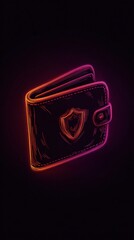 Digital wallet protected by AI guardian bot, cyber defense, bright gradients,