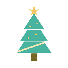 a flat icon of a vector clip art christmas tree for web and graphic design