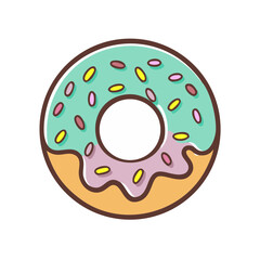 a flat icon of a vector clip art donut for web and graphic design
