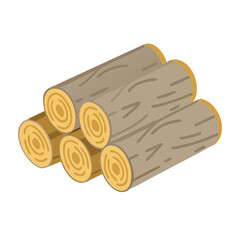 a flat icon of a vector clip art fireplace logs for web and graphic design