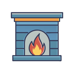 a flat icon of a vector clip art fireplace for web and graphic design