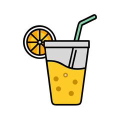 a flat icon of a vector clip art lemonade cup for web and graphic design