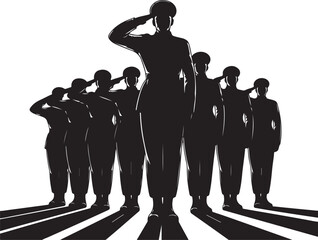 Soldiers honoring fallen heroes with salute gesture