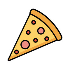 a flat icon of vector clip art pizza slice for web and graphic design