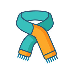 a flat icon of vector clip art scarf for web and graphic design