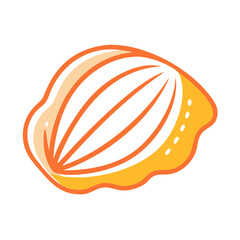 a flat icon of vector clip art seashell for web and graphic design