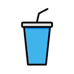 a flat icon of vector clip art soft drink cup for web and graphic design