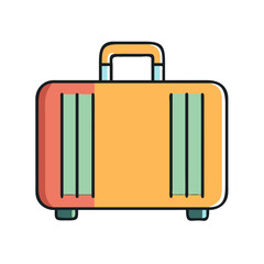 a flat icon of vector clip art suitcase for web and graphic design