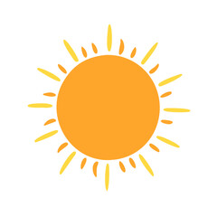 a flat icon of vector clip art sun for web and graphic design