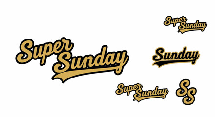 Super Sunday script logo variations with transparent background