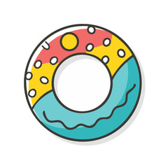 a flat icon of vector clip art swim ring for web and graphic design