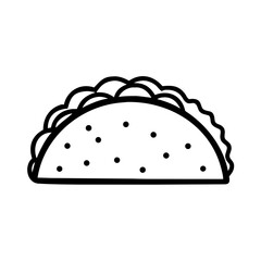 a flat icon of vector clip art taco for web and graphic design