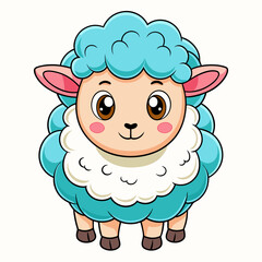 Cute Sheep Doodle Coloring Page – Cartoon Farm Animal Line Art Illustration
