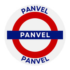 Vector Illustrations of Panvel Local Train Station Name Boards with Red-Blue Circular Design, Perfect for Travel Maps, Posters, City Transport Visuals and Mumbai Suburban Railway Graphics