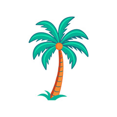 a flat icon of vector clip art tropical palm tree for web and graphic design