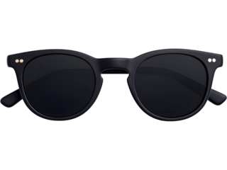 Stylish black sunglasses isolated on transparent background, perfect for fashion, travel, or summer lifestyle designs.