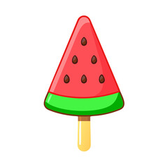 a flat icon of vector clip art watermelon popsicle for web and graphic design