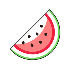 a flat icon of vector clip art watermelon slice for web and graphic design