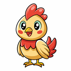 Cute Chickens Doodle Coloring Page – Cartoon Farm Bird Line Art Illustration