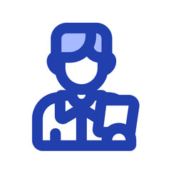 male teacher blue icon