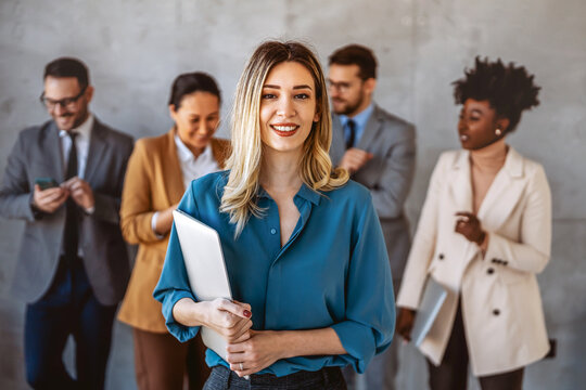 Success business woman with laptop, analytics and developer for startup business website IT software