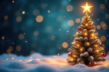 Christmas background with generous copyspace and holiday decorative elements