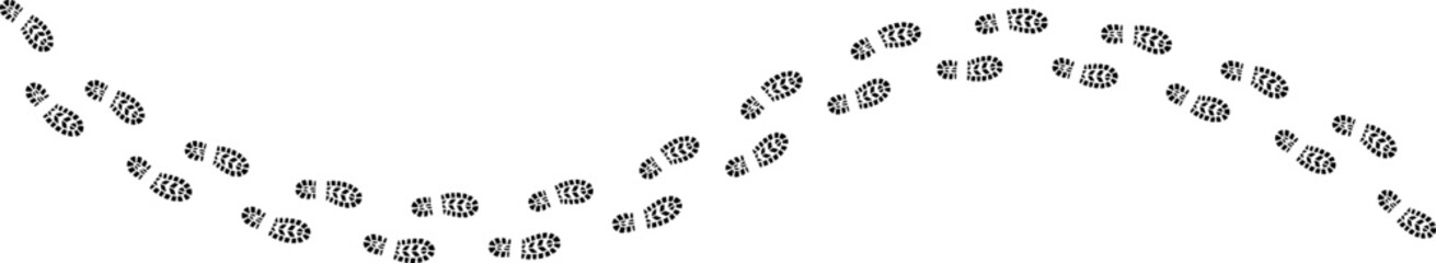 Vector Shoe Footprint - Shoe print Silhouette Mark for Outdoor, Hiking, and Trail Illustration © Ascreator