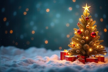 Christmas background with generous copyspace and holiday decorative elements