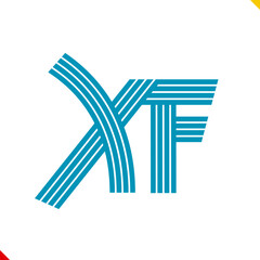 Parallel line monogram initial logo, combination of letter X and F. Idea and inspiration for branding, company and corporation name abbreviation. personal and commercial purpose.