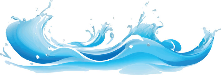 Dynamic blue water wave illustration flowing liquid motion perfect for backgrounds and design elements