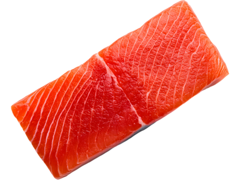 Fresh raw salmon fillets isolated on transparent background, perfect for cooking, healthy eating, and seafood visuals. - Powered by Adobe