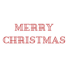 Red Coloured Merry Christmas text vector in festive lettering style on white background, ideal for Christmas greeting cards, holiday banners, posters, and digital seasonal designs.