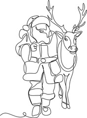 Line drawing of Santa Claus