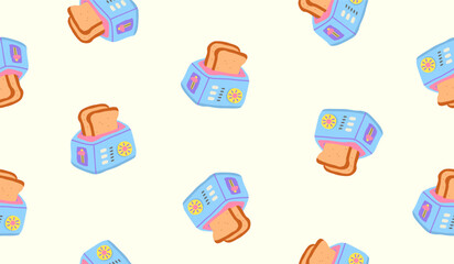Bread toaster seamless pattern background