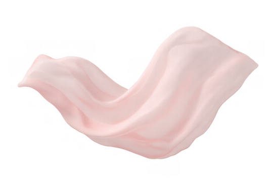 Flowing pink chiffon fabric, elegant soft wave motion, fluttering textile drape with transparent background - Powered by Adobe