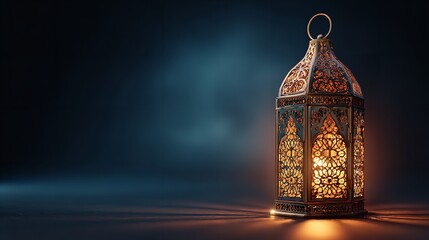 Exquisite glowing lantern casts intricate patterns in a celebration of light.