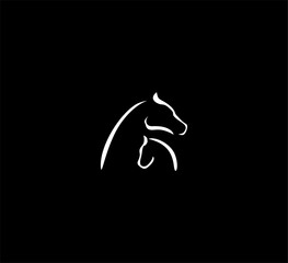 Mother Horse Logo in Modern m...