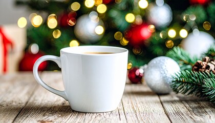 Coffee Mug in a Christmas Setting