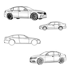 Fototapeta premium vector set of cars