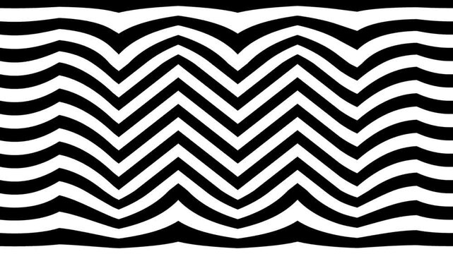 Abstract Black White Zig Zag Chevron Wavy Pattern Loop Background