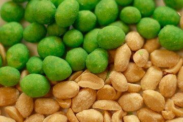 background with various nuts and cereals