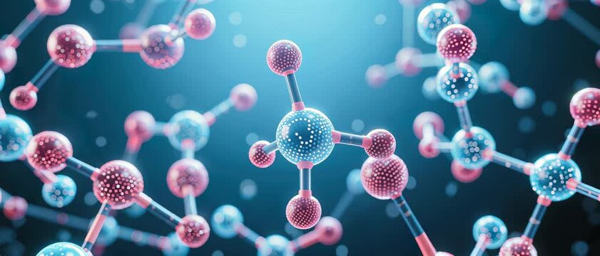 Molecular Structure Visualization, Atoms Bonds, Laboratory, Scientific Image, Futuristic Environment, Close-Up Viewpoint, Chemistry Concept for SEO
