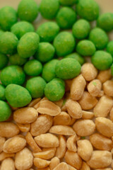 background with various nuts and cereals