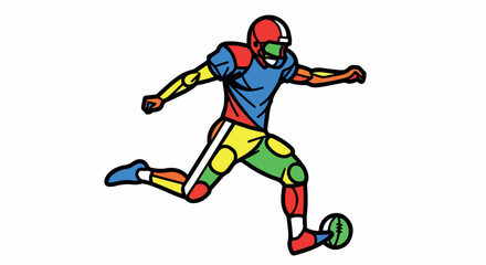 Obraz premium Football player running with ball with transparent background