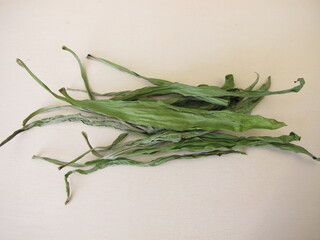 Dried ribwort plantain leaves f&uuml;r herbal remedy