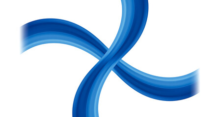 Abstract Blue Ribbon Crossing on White Background curve design element flow gradient illustration line