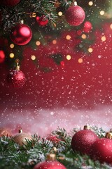 Colorful Christmas decorations and snowflakes create a festive atmosphere in cozy holiday vertical background. New Year celebration.